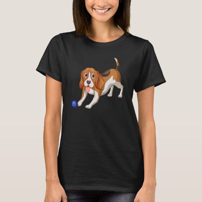 Cute Beagle Puppy Mens Dog Dad   Ladies Beagle Mum T-Shirt (Front)
