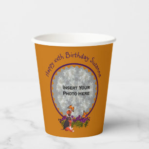 Cute Beagle Puppy Photo Birthday Party Paper Cups