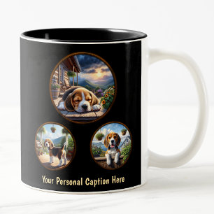 Cute Beagle Puppy Two-Tone Coffee Mug