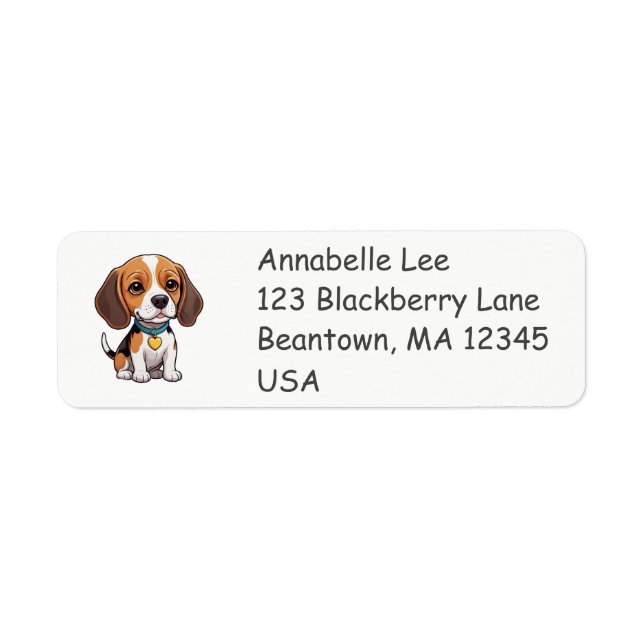 Cute Beagle Return Address Label (Front)