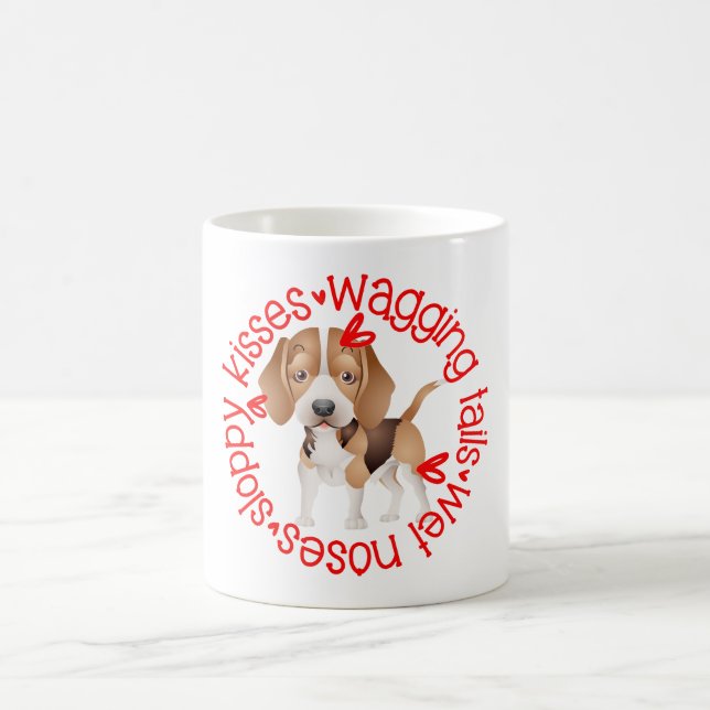 Cute Beagle, Sloppy Kisses Coffee Mug (Center)