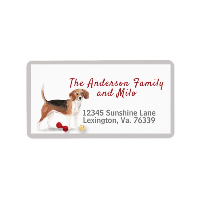 Cute Beagle Toys Home Return Address  Label (Front)