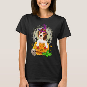 Cute Beagle Witch Pumpkin Halloween Dog T-Shirt