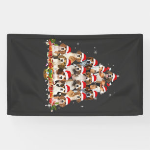 Cute Beagles Christmas Tree Dog Santa Xmas Tee Fun Banner