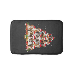 Cute Beagles Christmas Tree Dog Santa Xmas Tee Fun Bath Mat