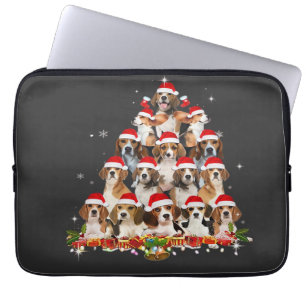 Cute Beagles Christmas Tree Dog Santa Xmas Tee Fun Laptop Sleeve