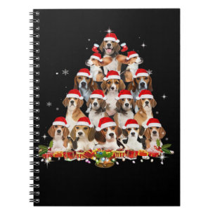 Cute Beagles Christmas Tree Dog Santa Xmas Tee Fun Notebook