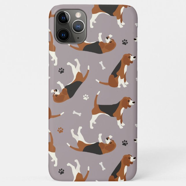 Cute Beagles Paws and Bones Grey Case-Mate iPhone  Case (Back)