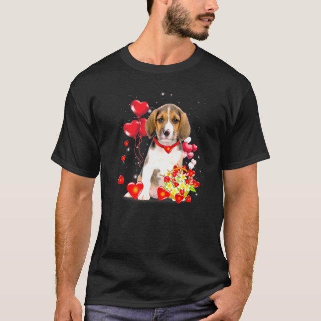 Cute Beagles Valentines Day   Dog Valentine T-Shirt (Front)