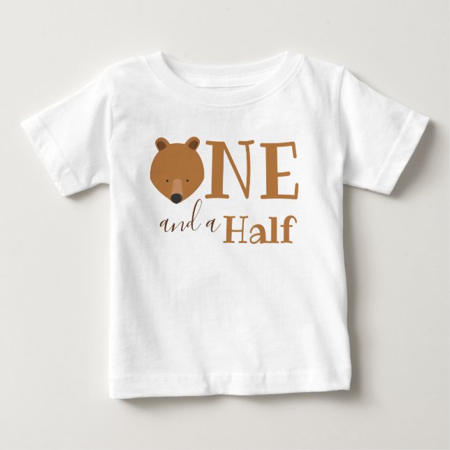 Cute Bear 18 Months One and a Half Birthday Baby T-Shirt (Front)