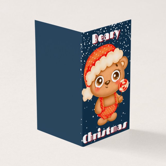 Cute Bear 25 Pack Christmas Cards (Outside)