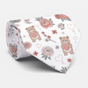 Cute Bear and Hearts -- Pastel Nursery (12) Tie