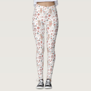 Cute Bear and Hearts -- Pastel Nursery (13) Leggings