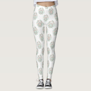 Cute Bear and Hearts -- Pastel Nursery (6) Leggings
