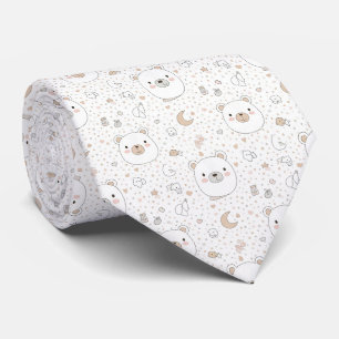 Cute Bear and Hearts -- Pastel Nursery (9) Tie