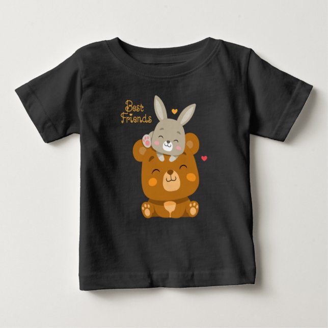 Cute bear and rabbit baby T-Shirt (Front)