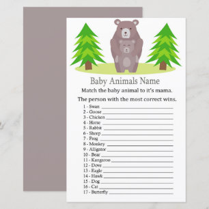 Cute Bear Baby Animals Name Game