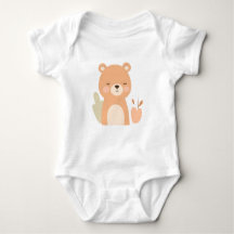 Cute Bear Baby Jersey Bodysuit Animal Design 