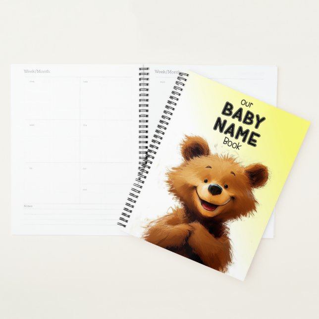 Cute Bear Baby Name Book Planner (Display)
