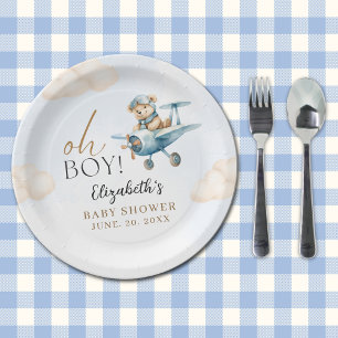 Cute Bear Baby Shower Boy party Paper Plate