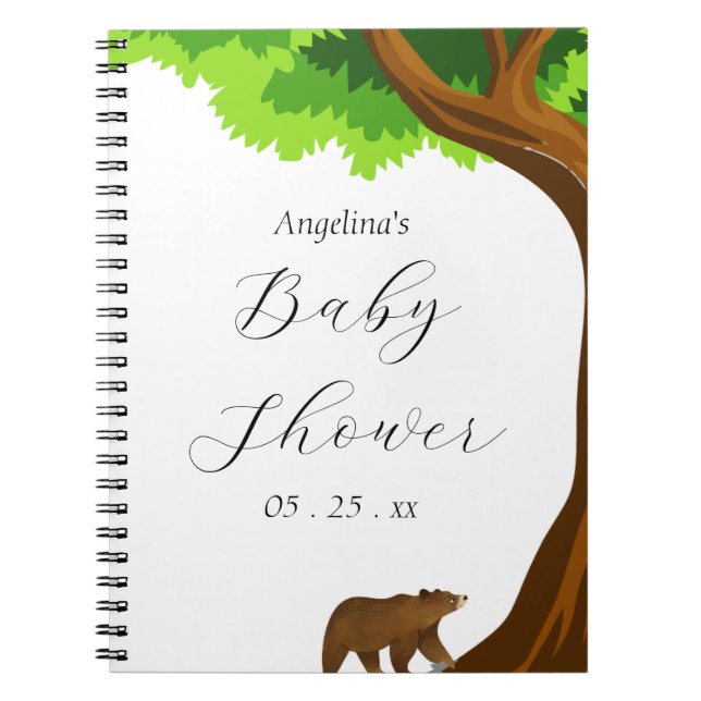 Cute Bear Baby Shower Gift List Notebook (Front)