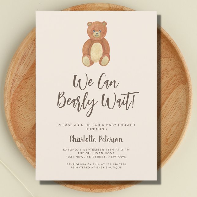 Cute Bear Baby Shower Invitation (Creator Uploaded)