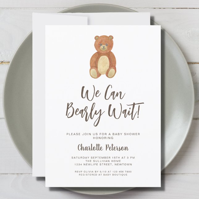 Cute Bear Baby Shower Invitation (Creator Uploaded)