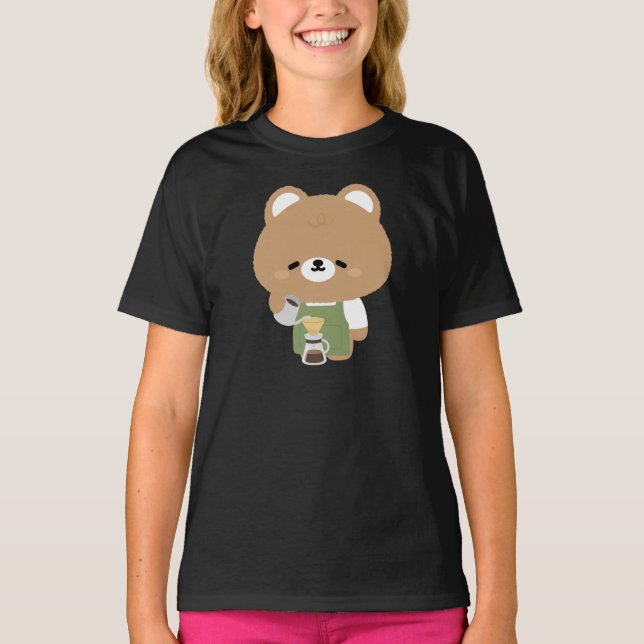 Cute Bear Barista T-Shirt (Front)