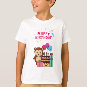 Cute Bear Birthday Celebration - Adorable Cartoon  T-Shirt