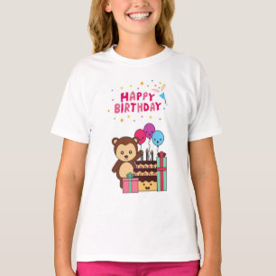 Cute Bear Birthday Celebration - Adorable Cartoon T-Shirt