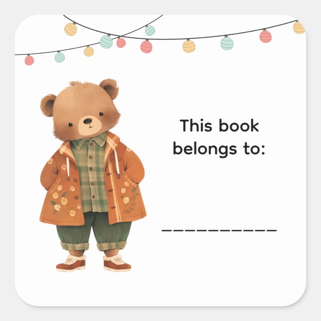 Cute Bear Book Labels (Front)