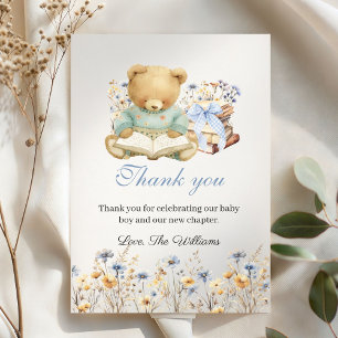 Cute Bear Books Baby Shower Thank you Card