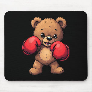 Cute Bear Boxing Gloves Mouse Pad