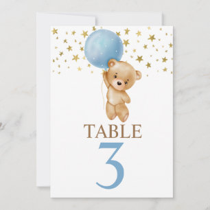 Cute Bear Boy Table sign Invitation
