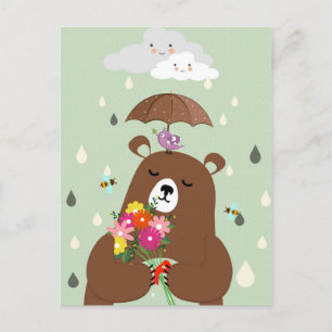 Cute Bear Calendar Postcard