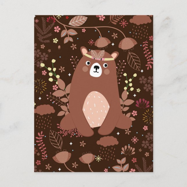 Cute  Bear Calendar Postcard (Front)