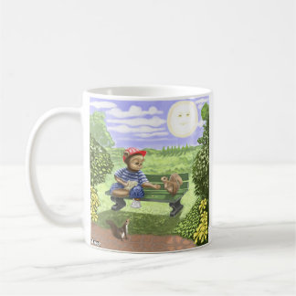 Cute Bear cartoon feeding squirrels Coffee Mug