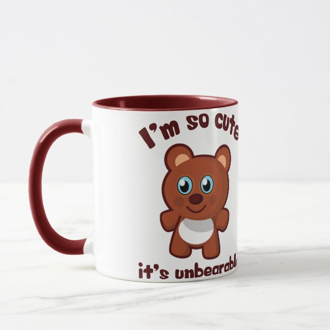 Cute Bear Cartoon - I'm So Cute, It's Unbearable Mug (Left)