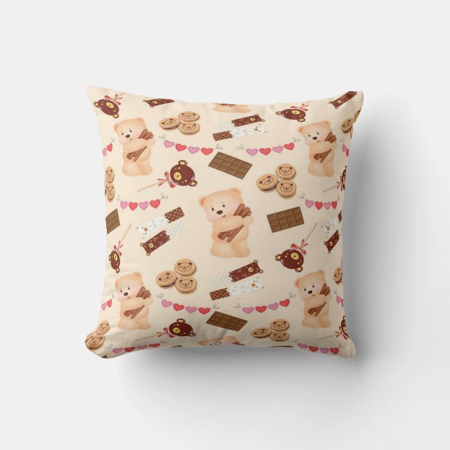 Cute bear & chocolate cushion (Front)