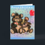 Cute Bear Christmas Card<br><div class="desc">Cute Couple Bear Christmas Cards - MIGNED Painting - Customisable</div>