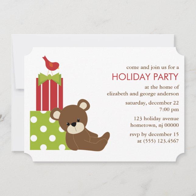 Cute Bear Christmas Celebration Invitation (Front)