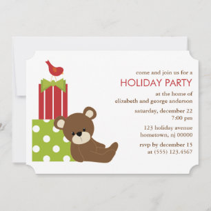 Cute Bear Christmas Celebration Invitation