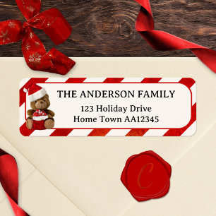 Cute Bear Christmas Holidays Return Address Label