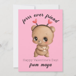 Cute bear Classroom Valentine card