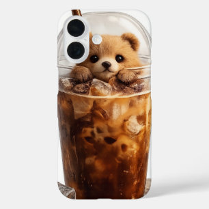 Cute Bear Coffee iPhone Case Aesthetic Animal