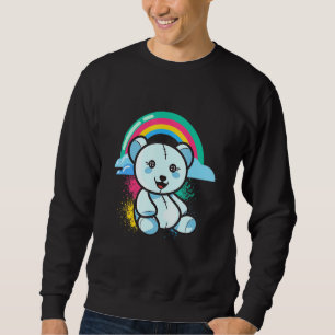 Cute Bear Colourful Rainbow Teddy Bear Cuddly Bear Sweatshirt