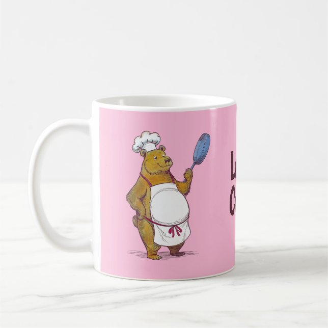 Cute Bear Cooking, Let's cook Chefs gift Coffee Mug (Left)
