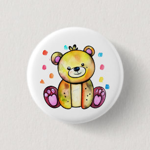 Cute Bear Cool Teddy positive 3 Cm Round Badge