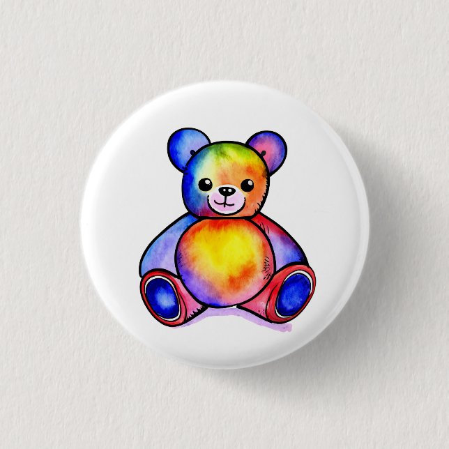 Cute Bear Cool Teddy positive 3 Cm Round Badge (Front)