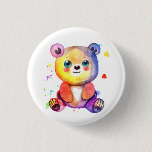 Cute Bear Cool Teddy positive 3 Cm Round Badge